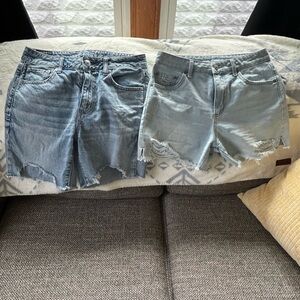 American Eagle Outfitters Light Blue and Medium Blue Jean Shorts